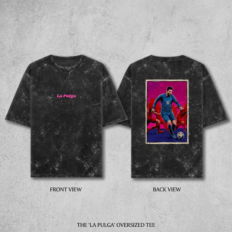 La Pulga Acid Wash Oversized Unisex Drop Shoulder Tee 240GSM